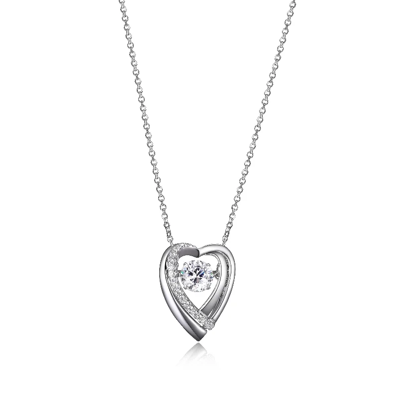 personalized bar necklace silver Elle Dancing Heart Sterling Silver Necklace