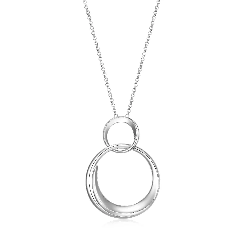 genuine amber pendant necklace Elle Double Swirl Sterling Silver Necklace