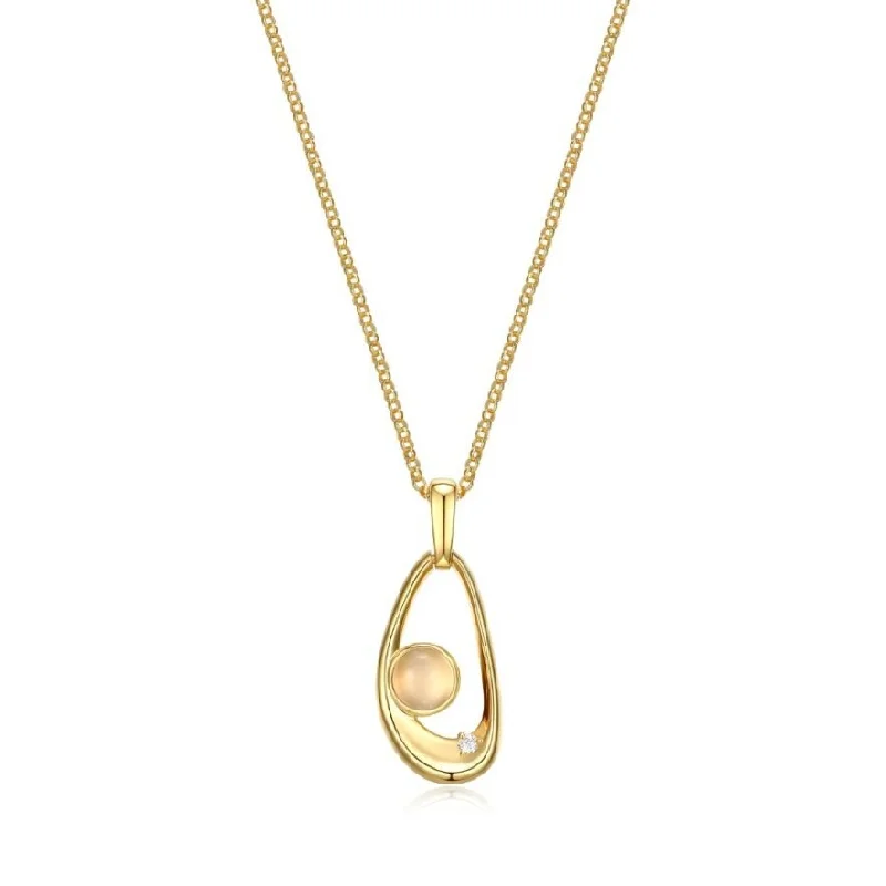 handcrafted raw crystal pendant Elle Gold Plated Sterling Silver Moonstone Necklace handcrafted raw crystal pendant Elle Gold Plated Sterling Silver Moonstone Necklace