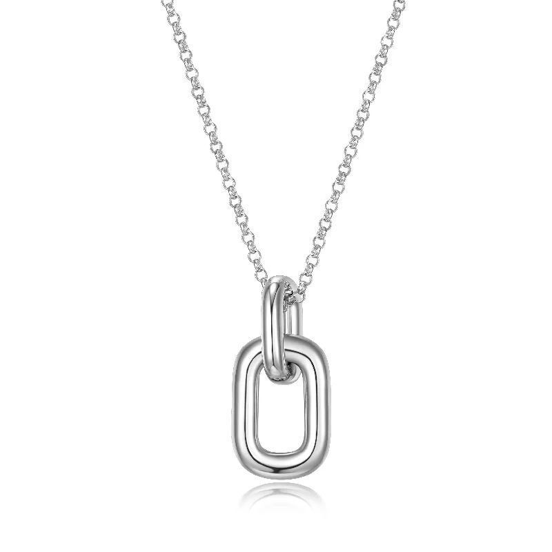 personalized engraved signet ring Elle Interlock Sterling Silver Necklace