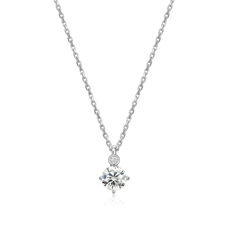dainty snake ring gold Elle Lab Grown Diamond Sterling Silver Necklace: Moissanite