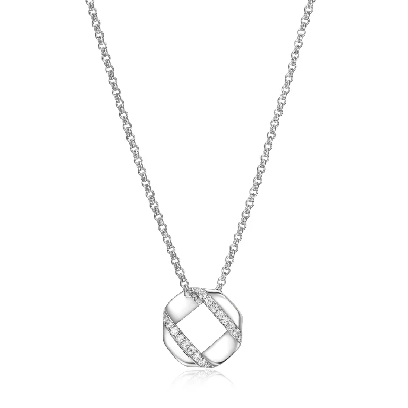 twisted rope gold chain Elle Lattice Hexagon Sterling Silver Necklace