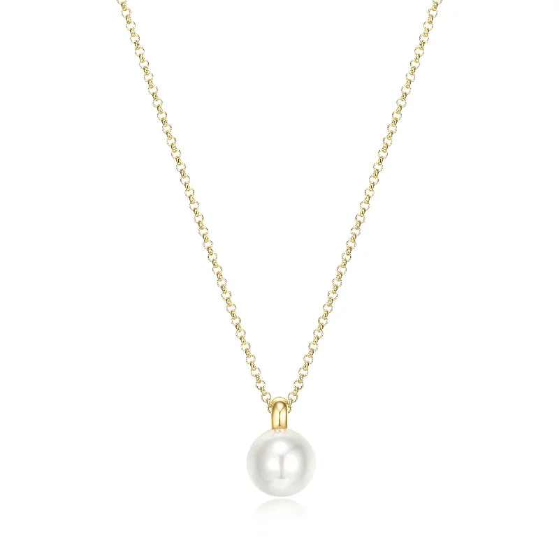 minimalist stacking rings set Elle Sterling Silver Pearl Necklace