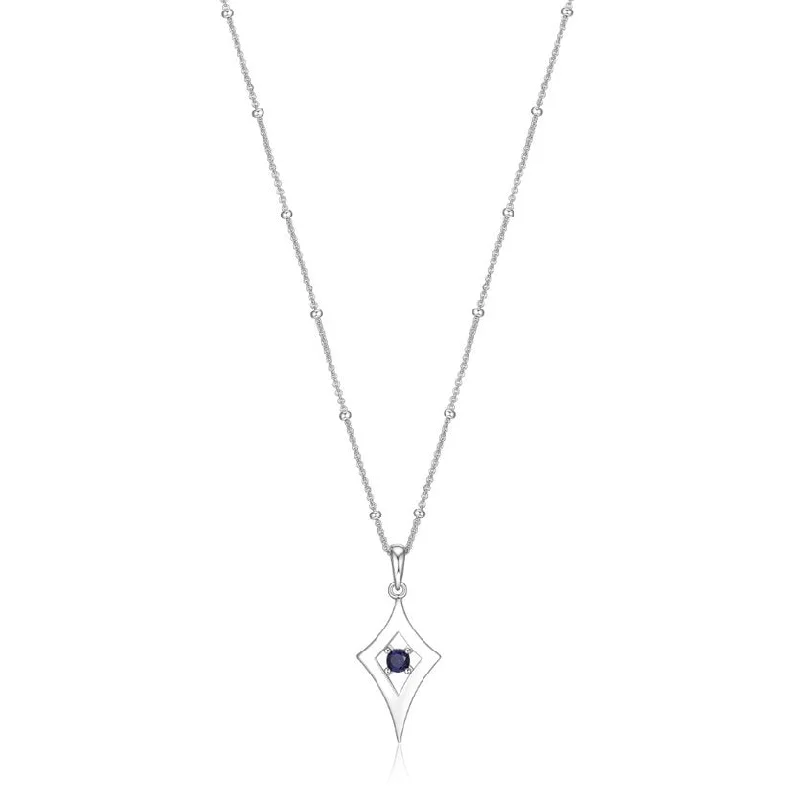 celestial galaxy planet necklace Elle Sapphire Sterling Silver Necklace