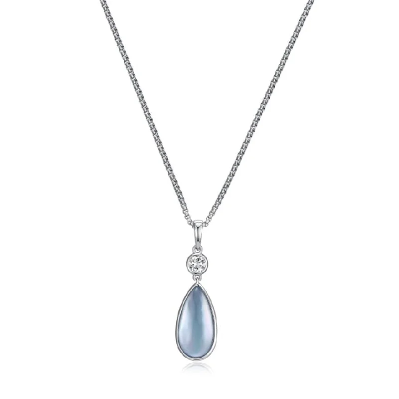 classic diamond solitaire necklace Elle Sterling Silver & Blue Necklace