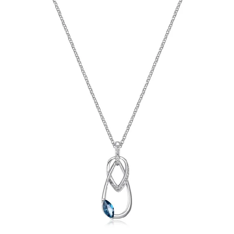 black spinel ring men Elle Swing Sterling Silver Necklace: Blue