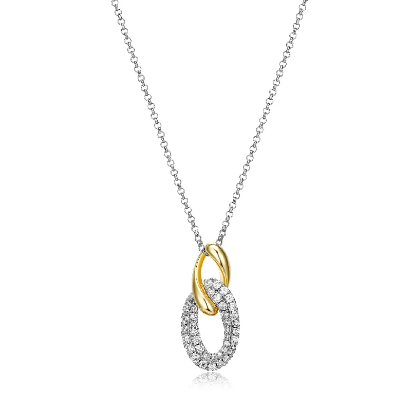 personalized couple’s bracelet engraved Elle Two Tone Sterling Silver CZ Circle Necklace personalized couple’s bracelet engraved Elle Two Tone Sterling Silver CZ Circle Necklace