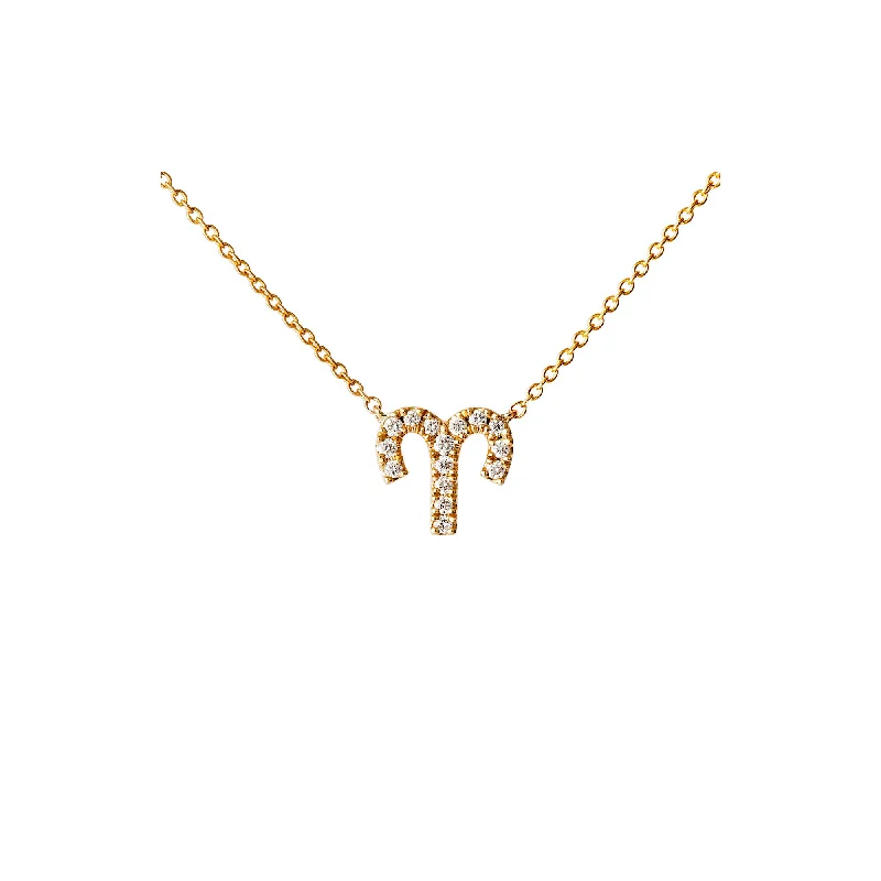 adjustable gemstone choker Petit Sign Aries 18K Gold Necklace w. Diamonds
