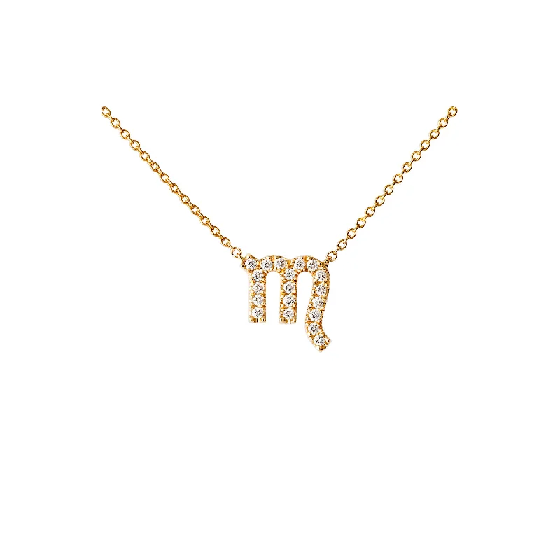 dainty cherry blossom ring Petit Sign Scorpio 18K Gold Necklace w. Diamonds