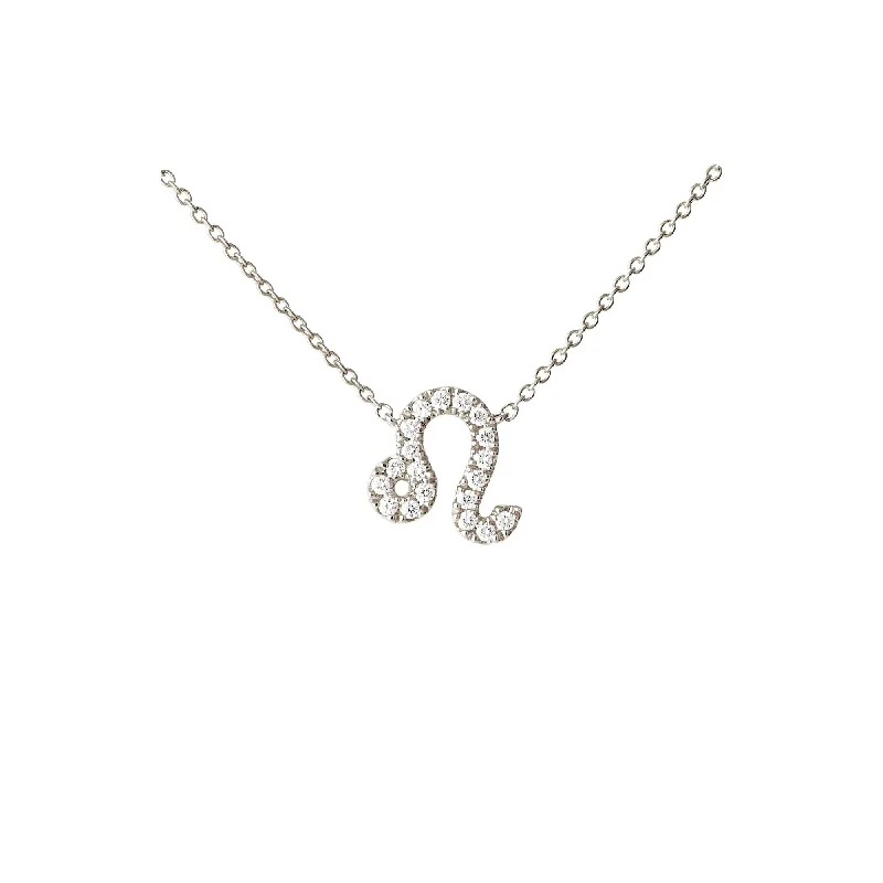 bold chunky cocktail ring Petit Sign Leo 18K Whitegold Necklace w. Diamonds