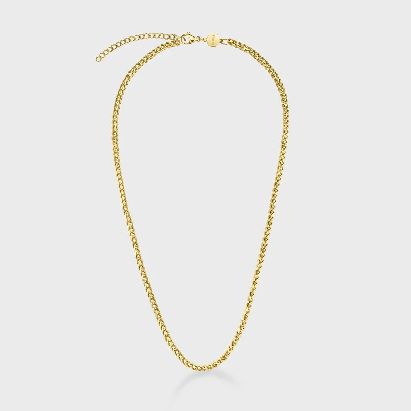 hammered copper wedding band Essentielle Cuban Chain Necklace, Gold Colour