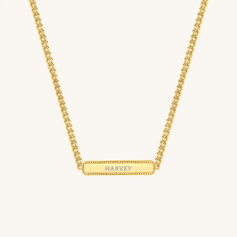 cubic zirconia tennis necklace Etch Name Necklace