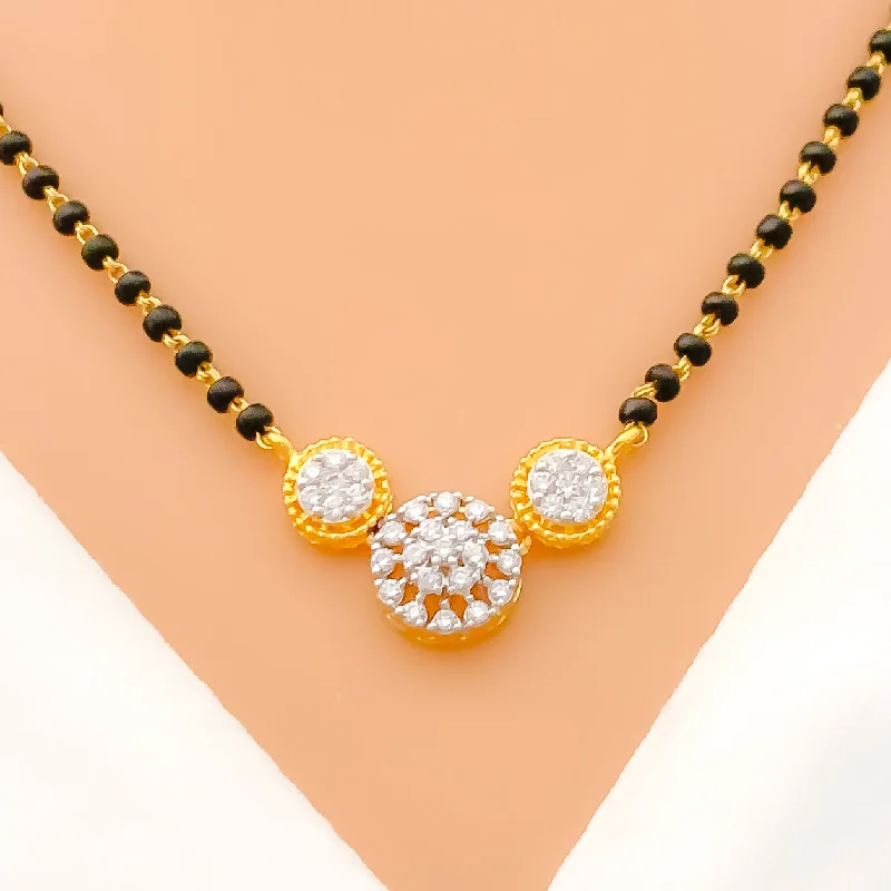 raw crystal cuff bracelet Exclusive Three Flower Diamond + 18k Gold Mangal Sutra