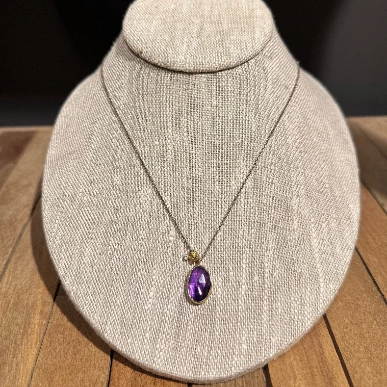 boho shell beaded anklet Faceted Oval Amethyst