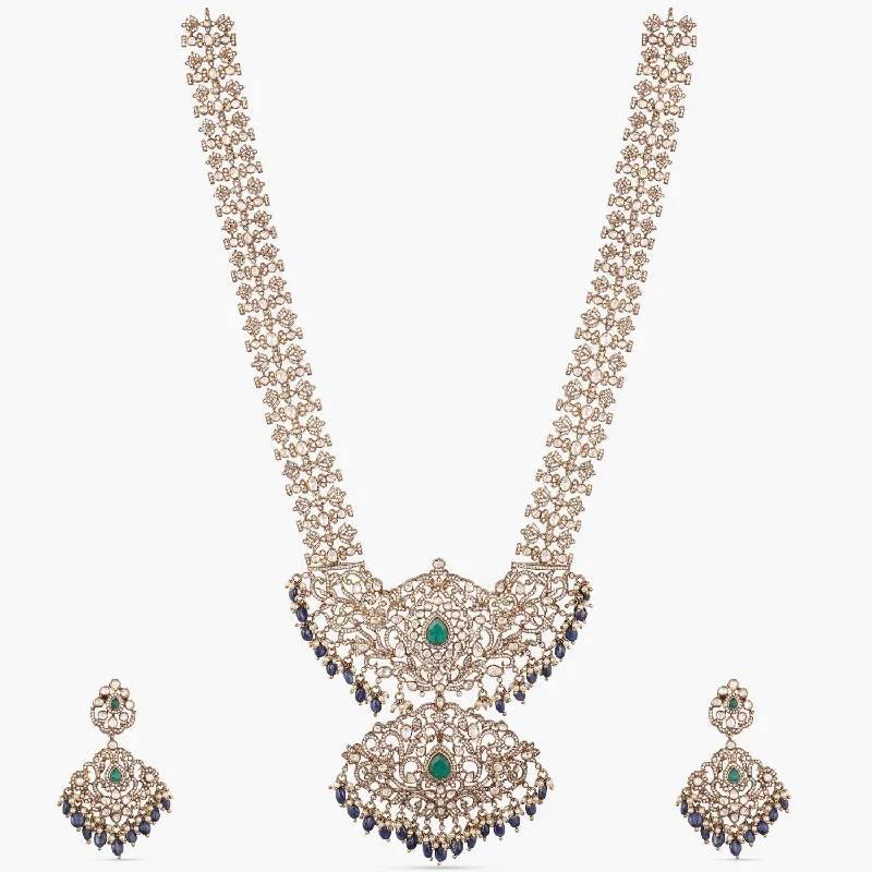 silver rope chain men Floral Classic Moissanite Silver Long Necklace Set