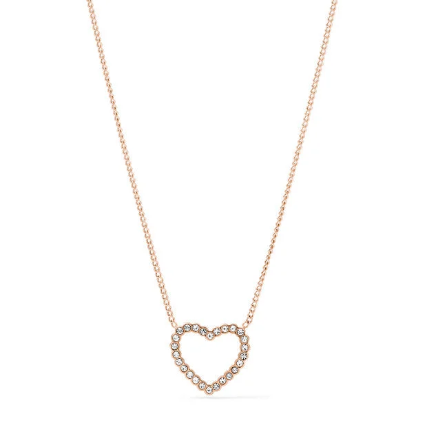 sapphire halo engagement ring Fossil CZ Heart Necklace: Rose