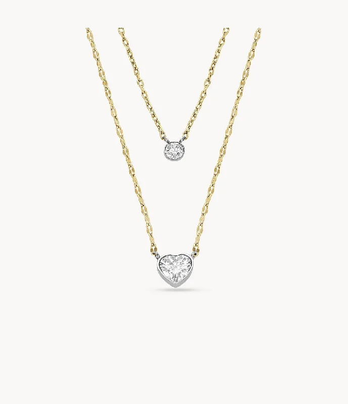 minimalist moonstone bracelet Fossil Double CZ  Necklace