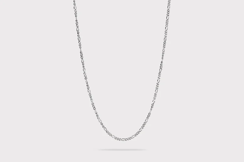 opal gemstone halo ring IX Figaro Silver Necklace