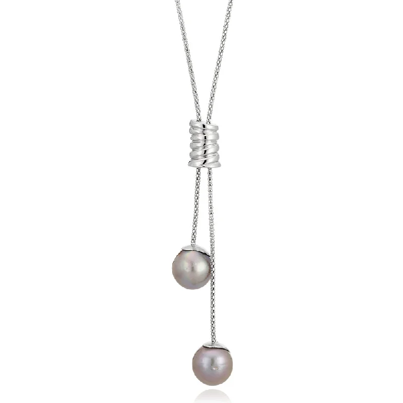 sapphire engagement ring halo Freshwater Pearls on Fancy Sterling Silver Chain