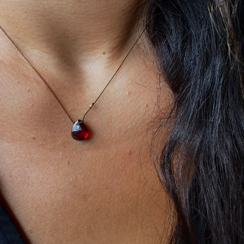 gothic black onyx ring men RED GARNET PENDANT NECKLACE