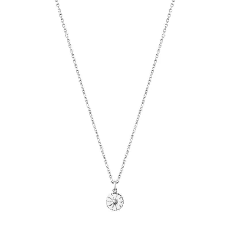 emerald-cut aquamarine necklace Daisy 7 mm. Silver Necklace