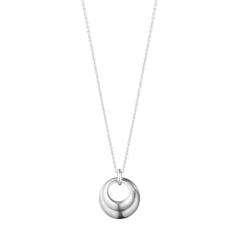 elegant art deco necklace Curve pendant Silver Necklace