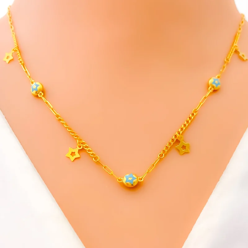 Glamorous Star Charmed 21k Gold Necklace