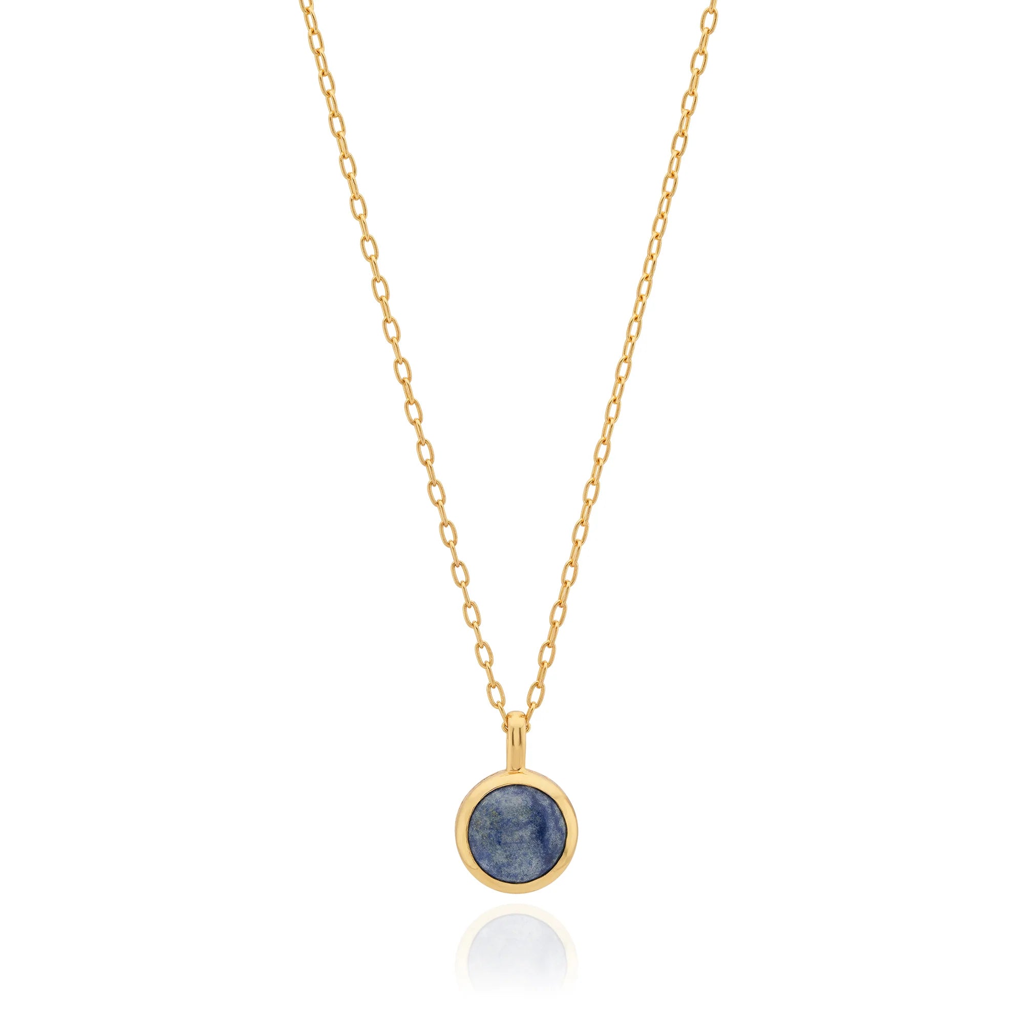 unique zodiac constellation necklace Dumortierite Round Pendant Necklace