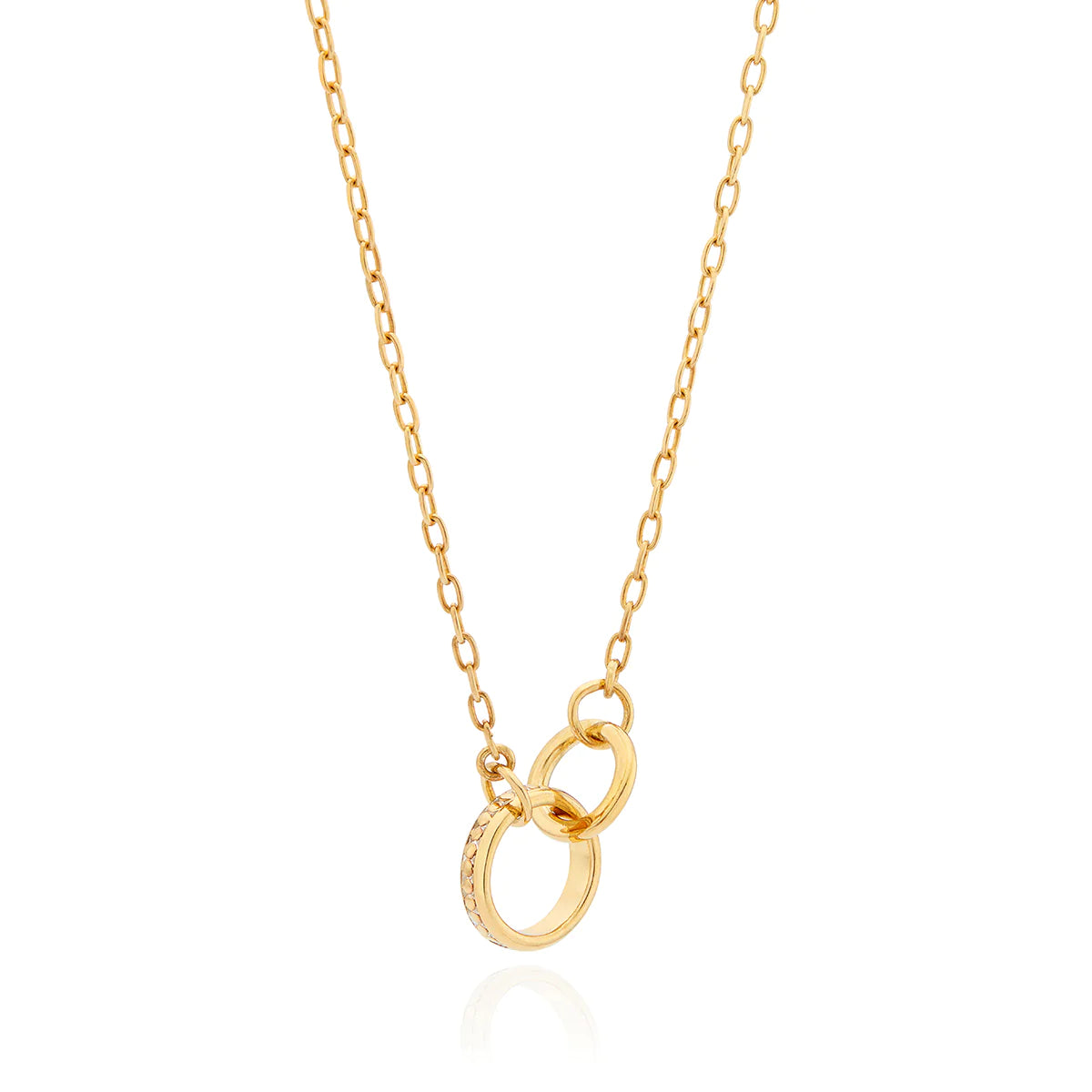 vintage diamond brooch pin Gold Plated Intertwined Circles Necklace