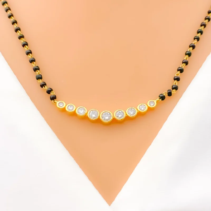 tiny diamond cross necklace Gorgeous Graduating Diamond + 18k Gold Mangal Sutra
