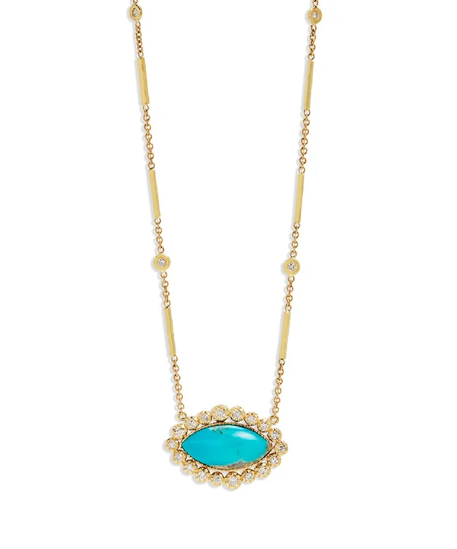 adjustable rope bracelet handmade Graduated Diamond Border Turquoise Marquise Yellow Gold Necklace adjustable rope bracelet handmade Graduated Diamond Border Turquoise Marquise Yellow Gold Necklace