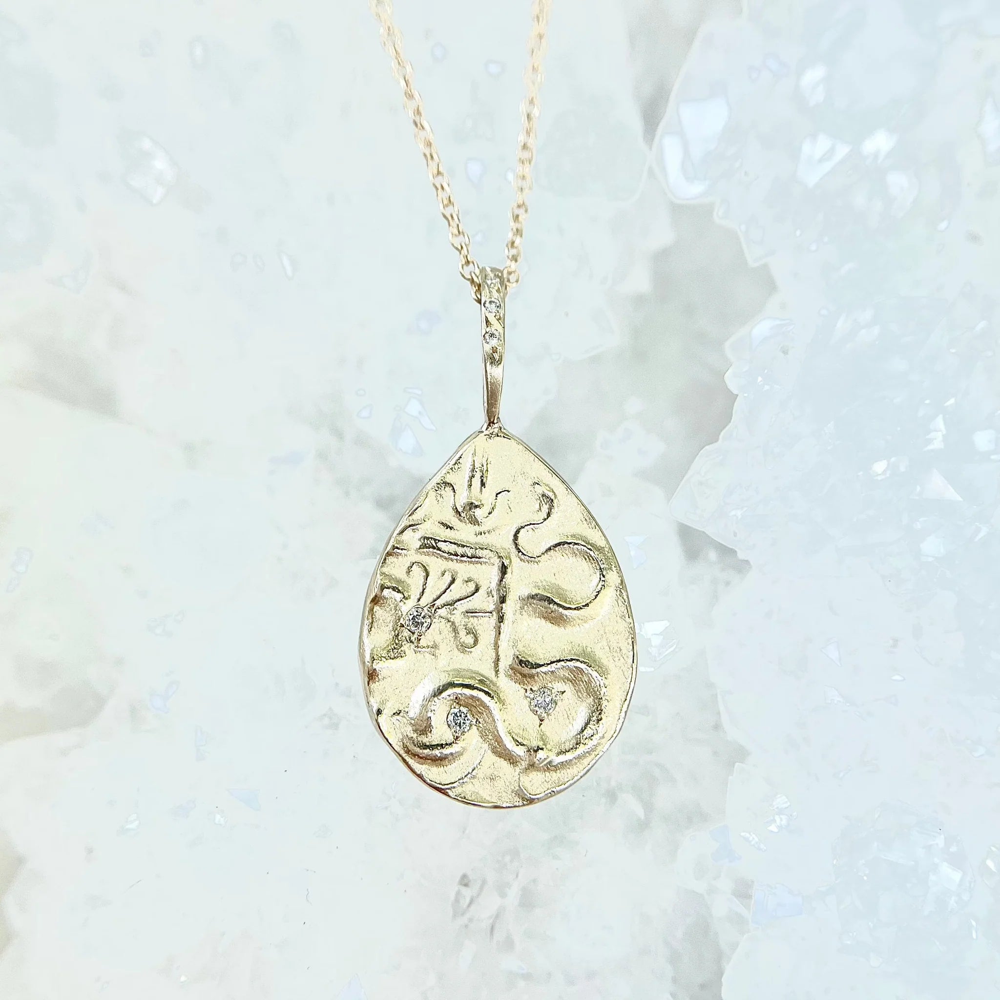 luxury diamond eternity ring Hamsa and The Snake Necklace