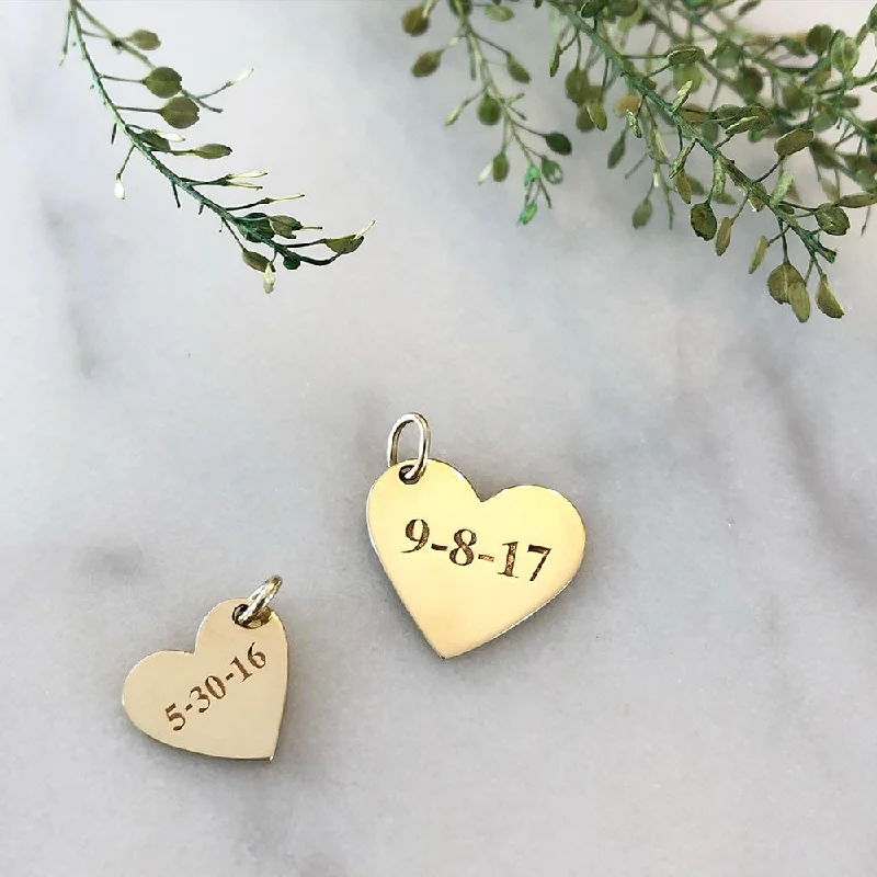 gold moonstone cocktail ring HEART OF GOLD ENGRAVABLE CHARM