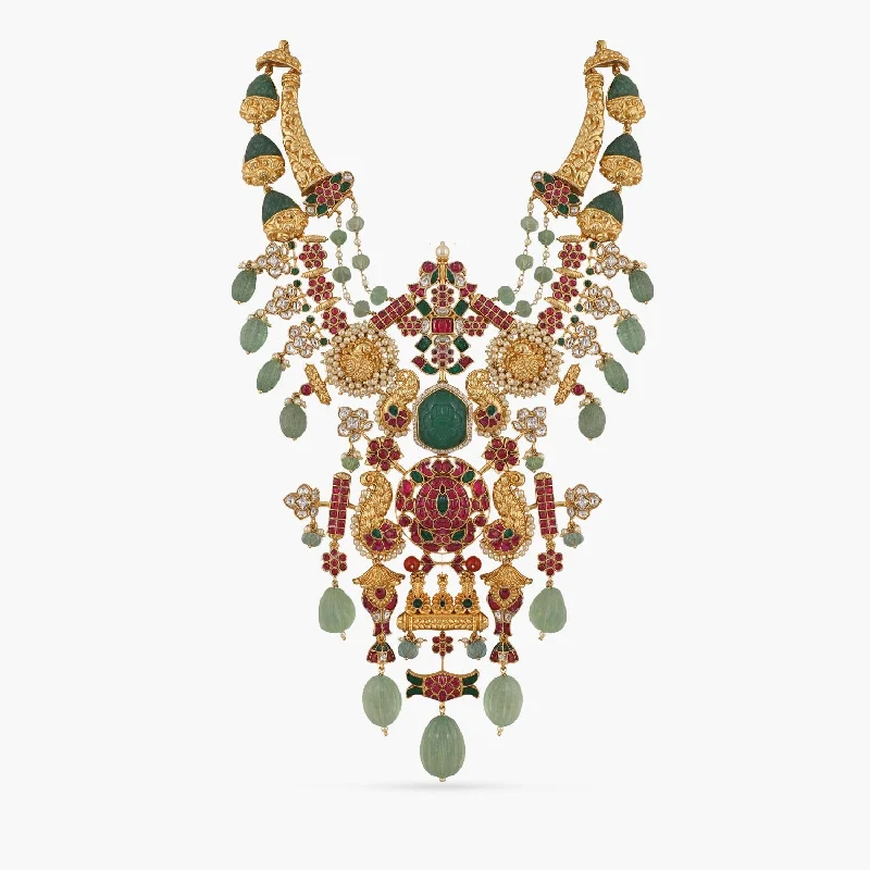 simple crystal earrings Himani Grand Jadau Necklace