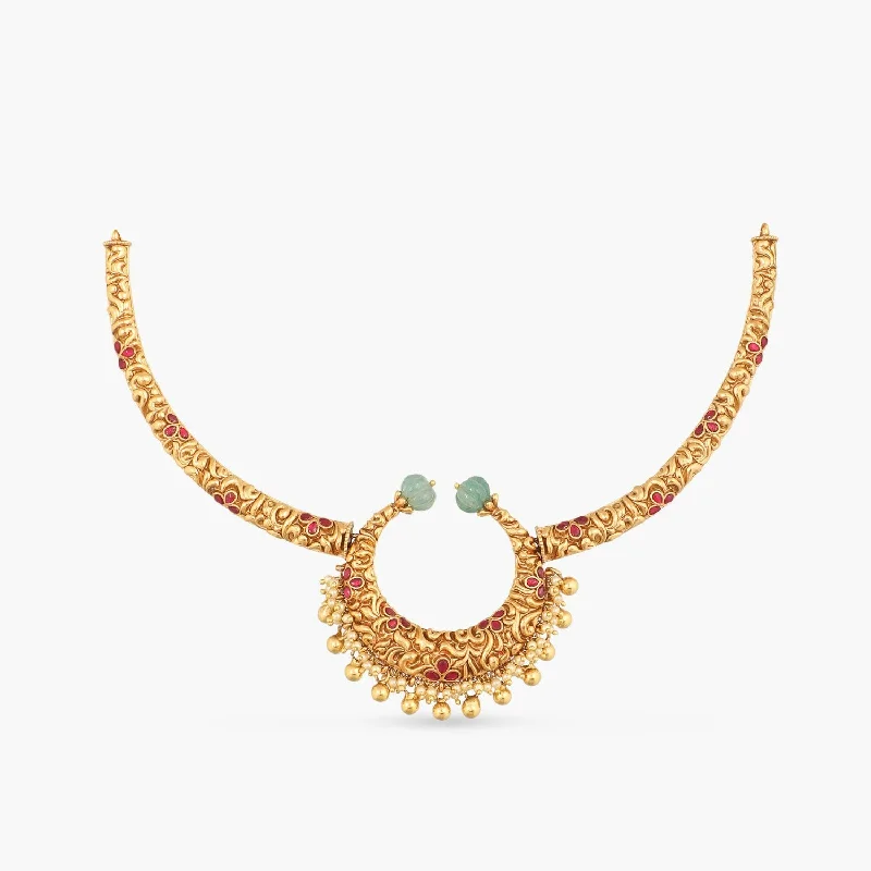 handmade braided anklet Hoop Kempu Jadau Antique Hasli Necklace