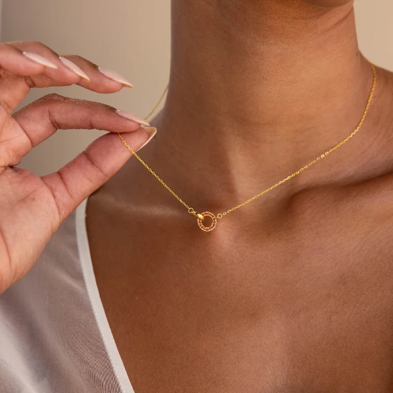 classic gold cuff bracelet Interlocking Birthstone Necklace