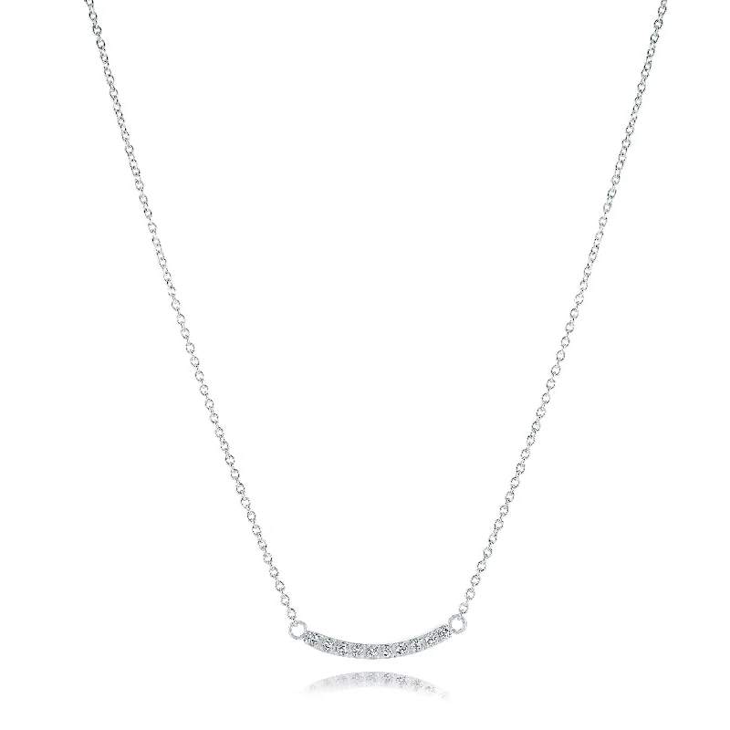 personalized pet photo necklace Italgem Stainless Steel Curved Bar Necklace