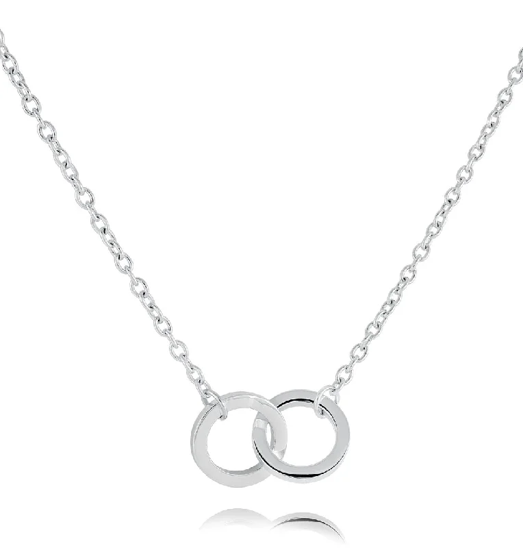 sterling silver infinity loop ring Italgem Stainless Steel Double Circle Necklace