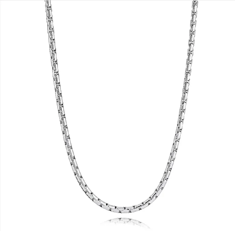 genuine amber pendant necklace Italgem Stainless Steel Round Box Link Chain