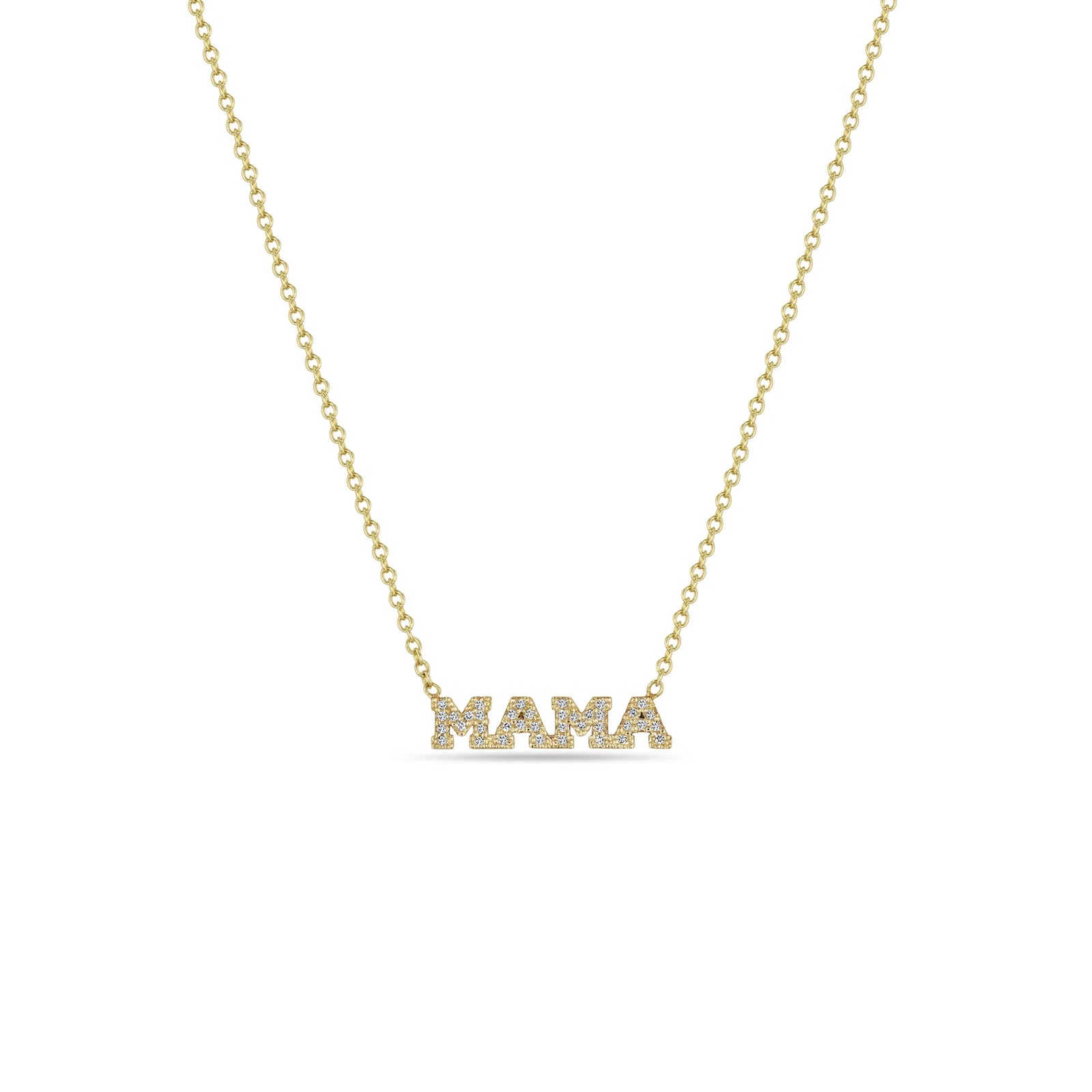 vintage diamond pendant necklace Itty Bitty Pave Diamond MAMA Necklace