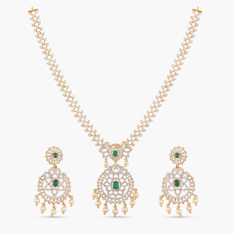 bold chunky cocktail ring Jane CZ Silver Necklace Set