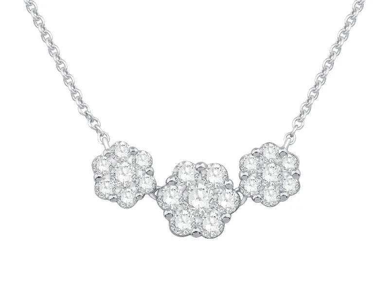 crystal drop earrings elegant 10K White Gold Diamond Necklace