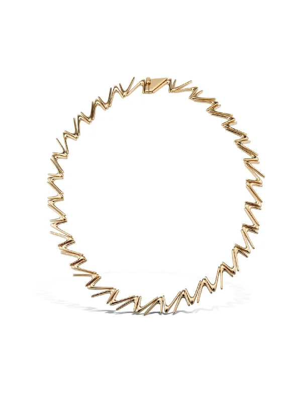 layered pearl choker necklace Spike, 18K Yellow Gold Chain