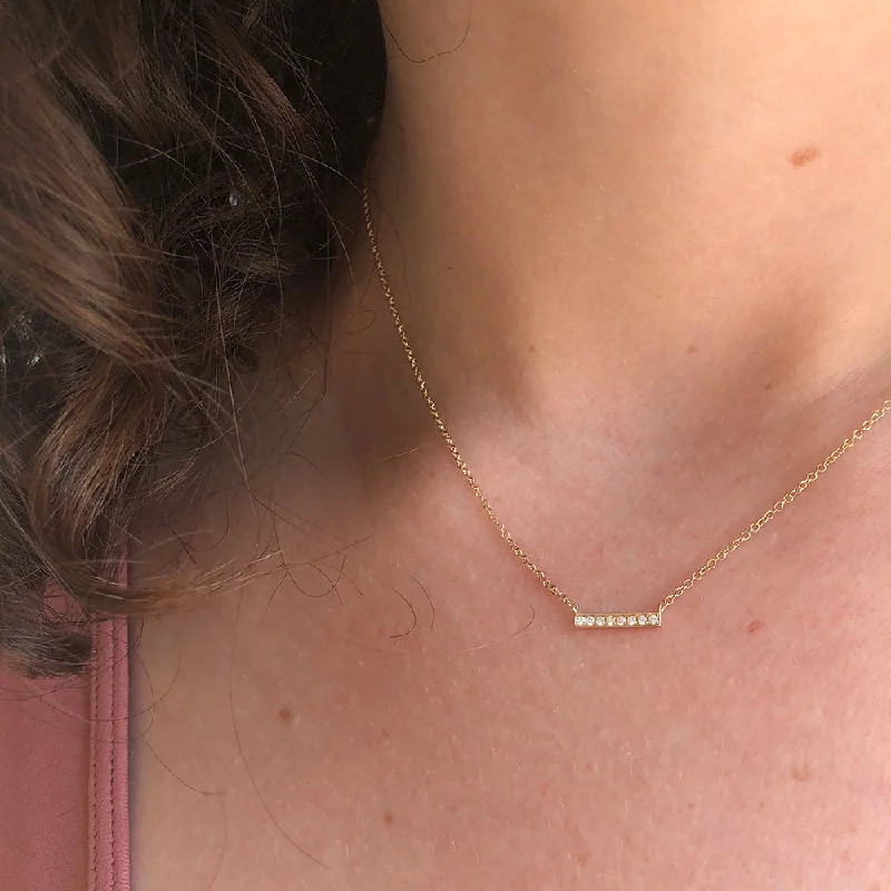 natural amethyst necklace KARMA DIAMOND BAR NECKLACE