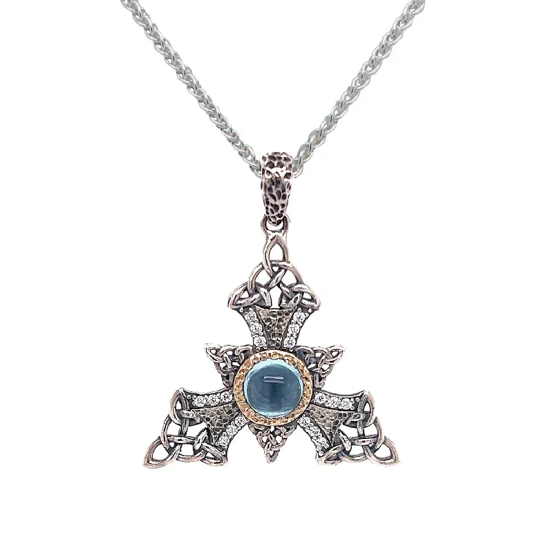 silver infinity symbol bracelet Keith Jack Two-Tone Sky Blue Topaz Necklace