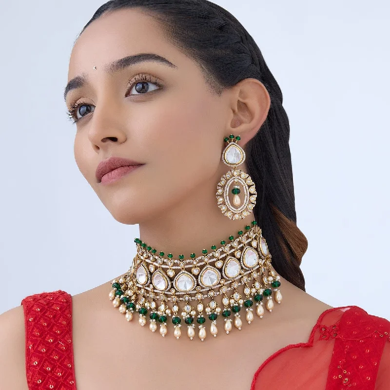 boho pearl charm bracelet Kundan Necklace 163993