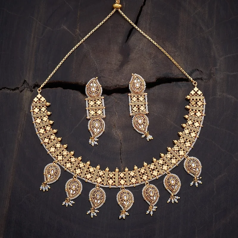 bohemian anklet with shells Kundan Necklace 168900