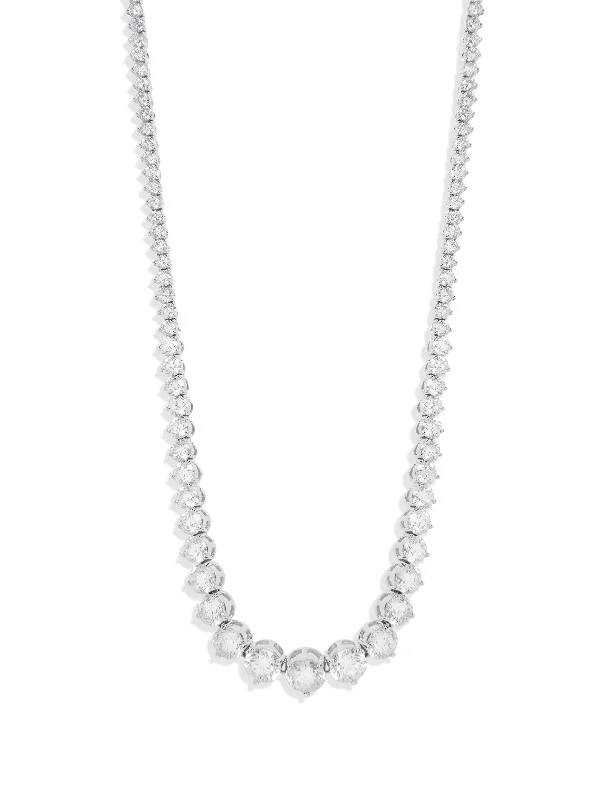 bohemian anklet with shells Large Graduated Diamond White Gold Tennis Necklace