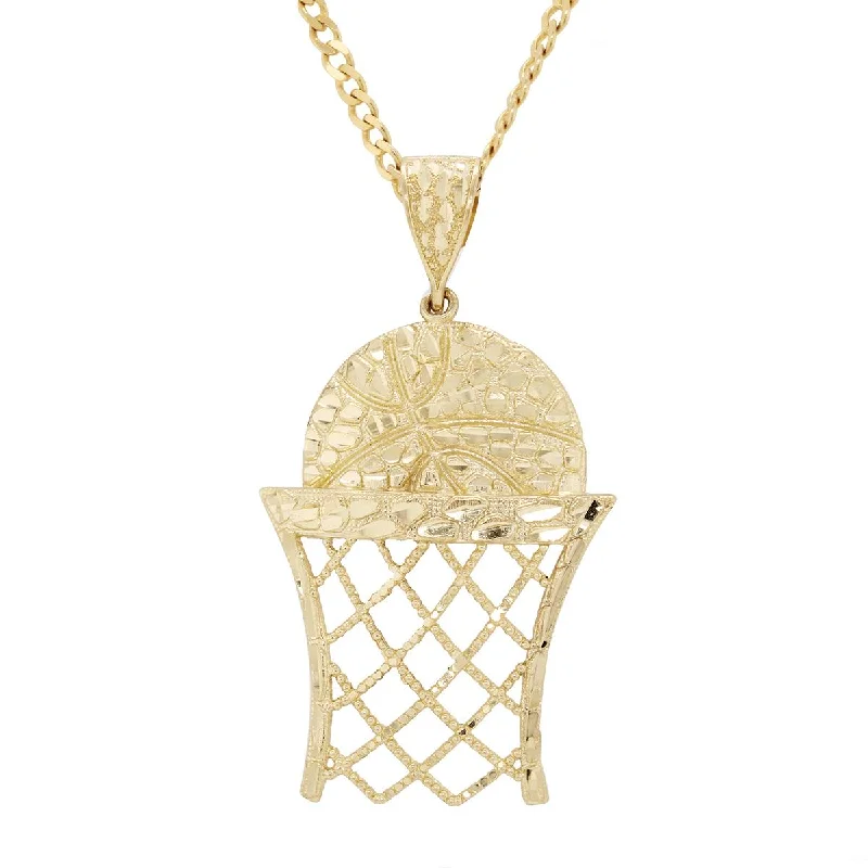 simple crescent moon ring LARGE YELLOW GOLD BASKETBALL CHARM PENDANT