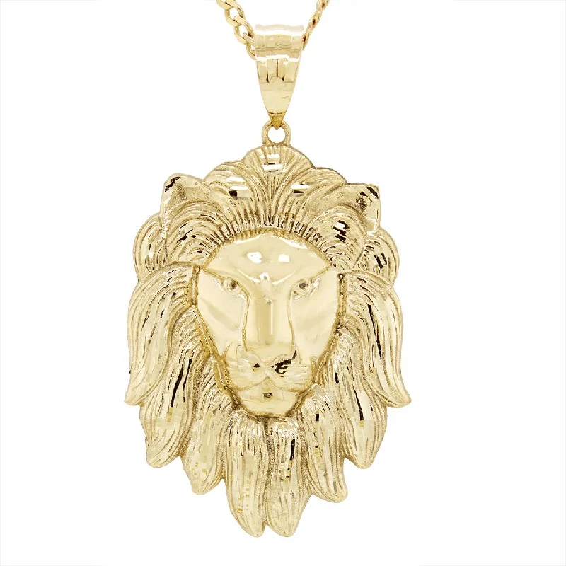 small diamond nose stud LARGE YELLOW GOLD LION HEAD CHARM PENDANT